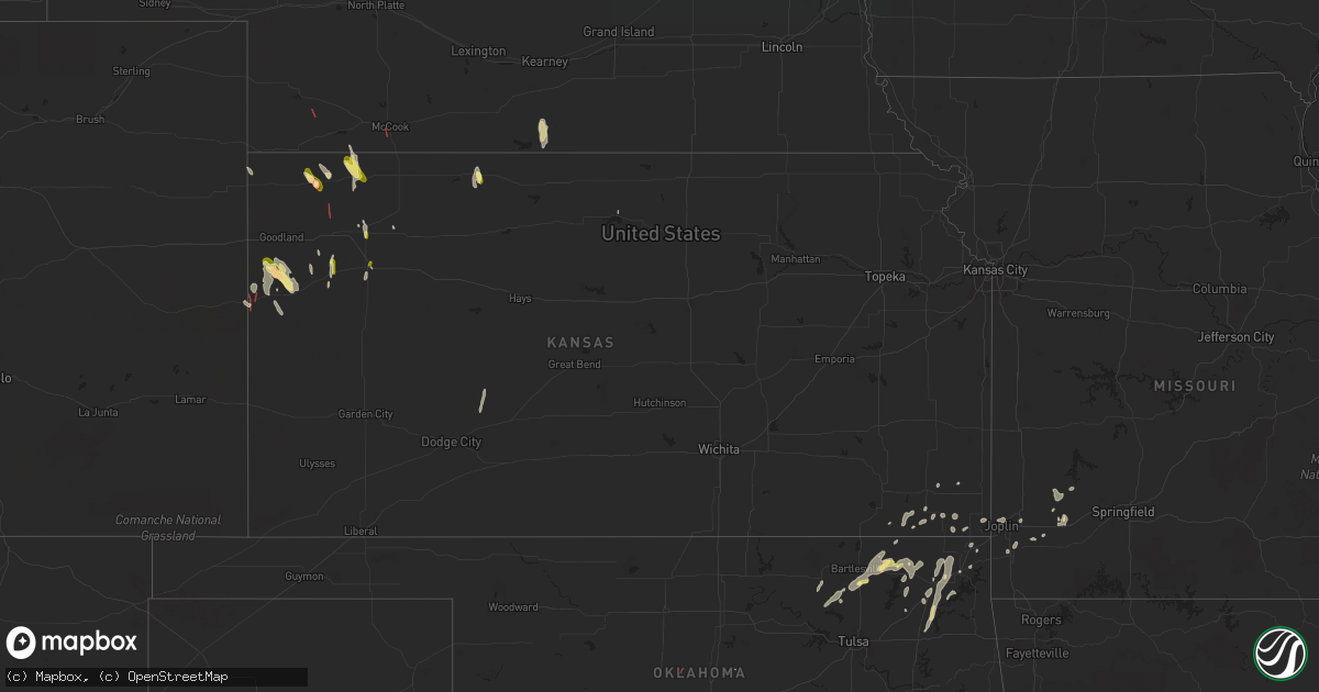 Hail map in Kansas on May 11, 2023