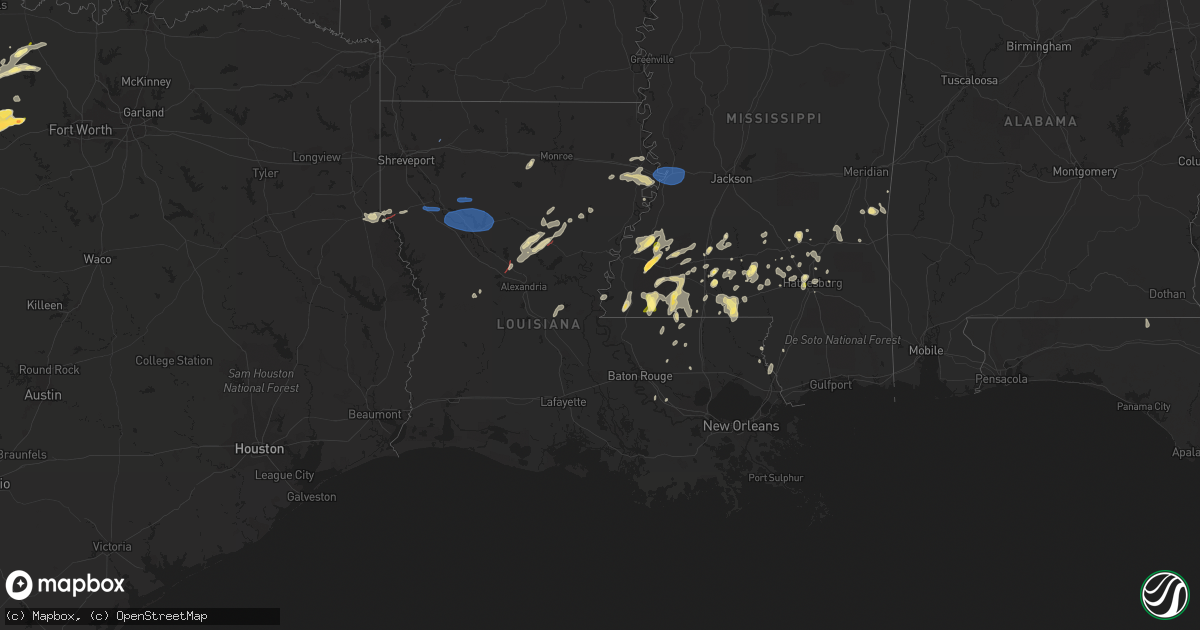 Hail map in Louisiana on May 11, 2023