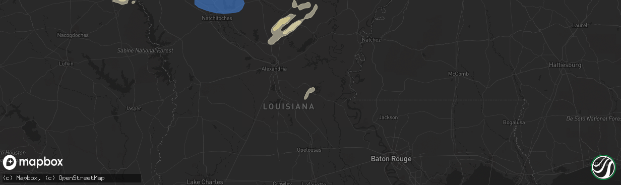 Hail map in Mansura, LA on May 11, 2023