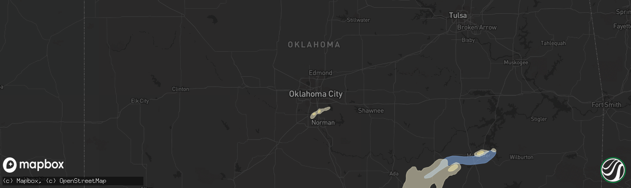 Hail map in Oklahoma City, OK on May 11, 2023