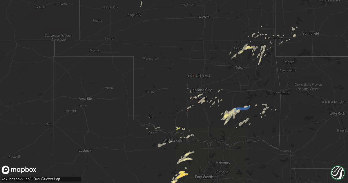 Hail map in Oklahoma on May 11, 2023