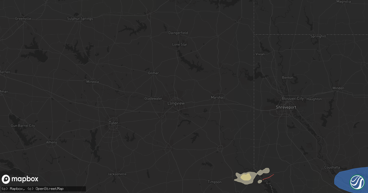 Hail map in Pollock, LA on May 11, 2023