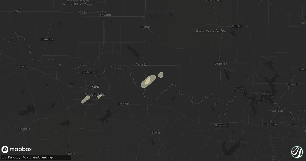 Hail map in Ryan, OK on May 11, 2023