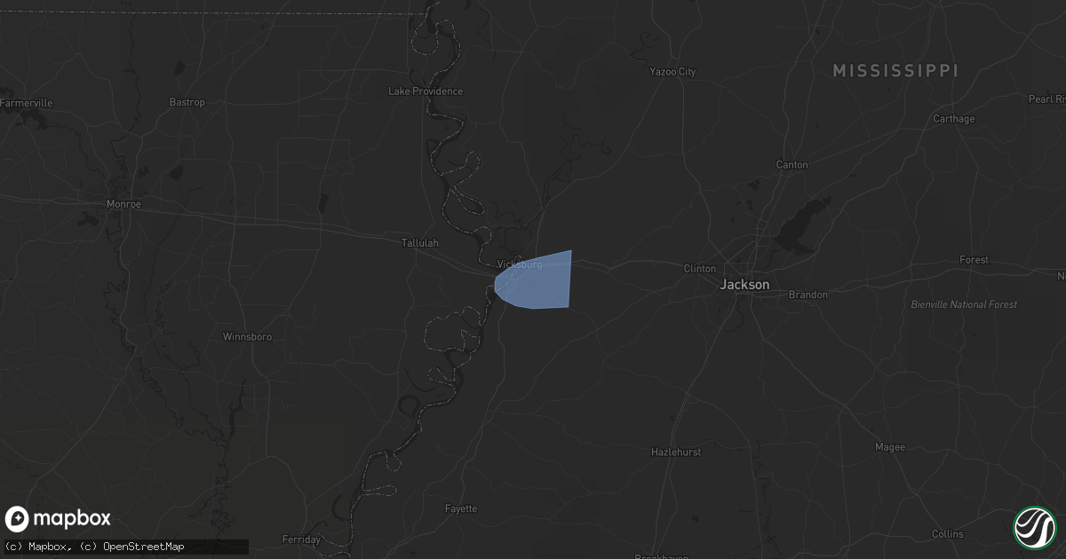 Hail map in Tallulah, LA on May 11, 2023