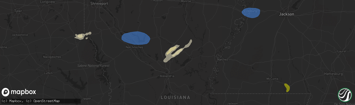 Hail map in Trout, LA on May 11, 2023