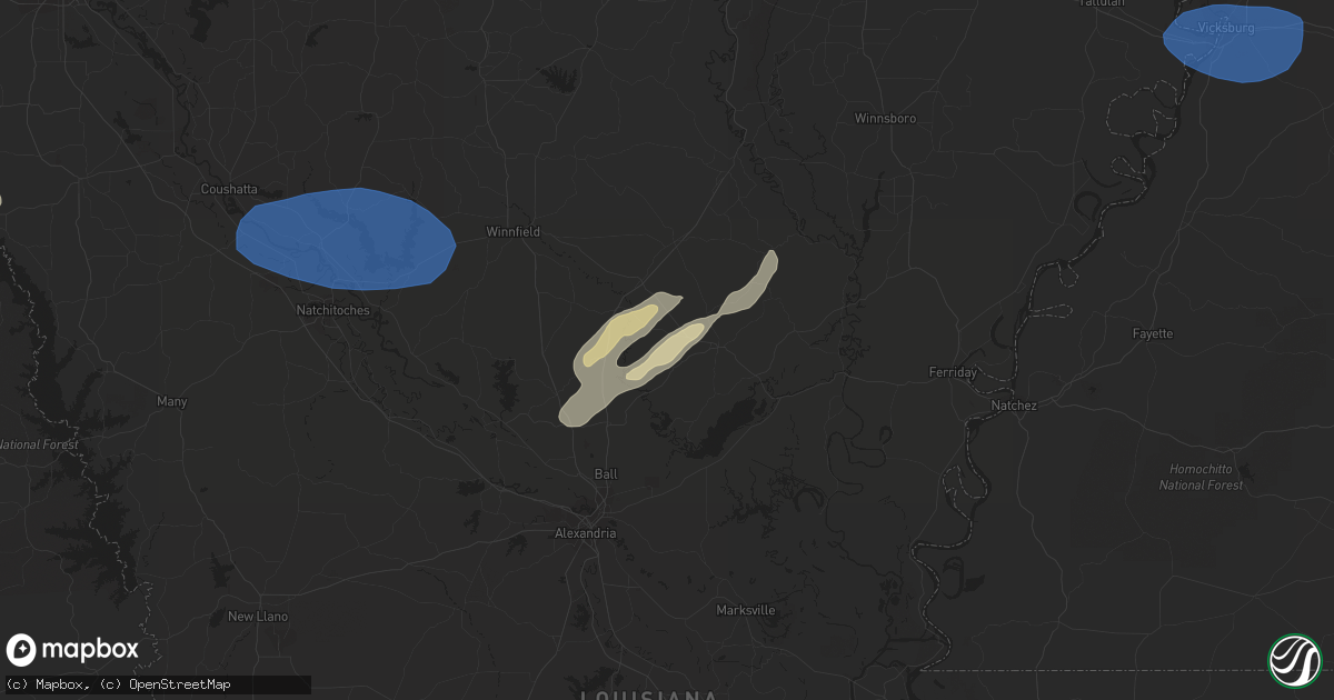Hail map in Trout, LA on May 11, 2023