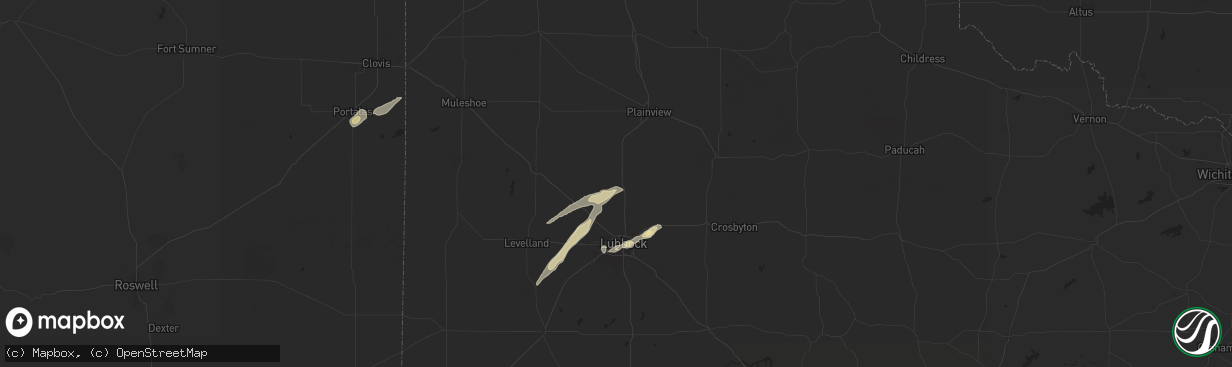 Hail map in Abernathy, TX on May 11, 2024