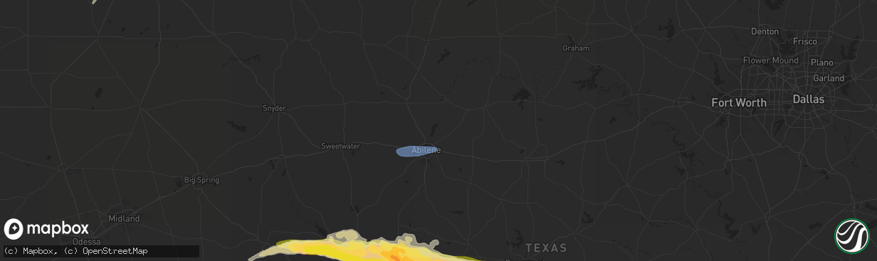 Hail map in Abilene, TX on May 11, 2024