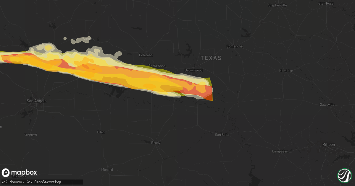 Hail map in Brookesmith, TX on May 11, 2024