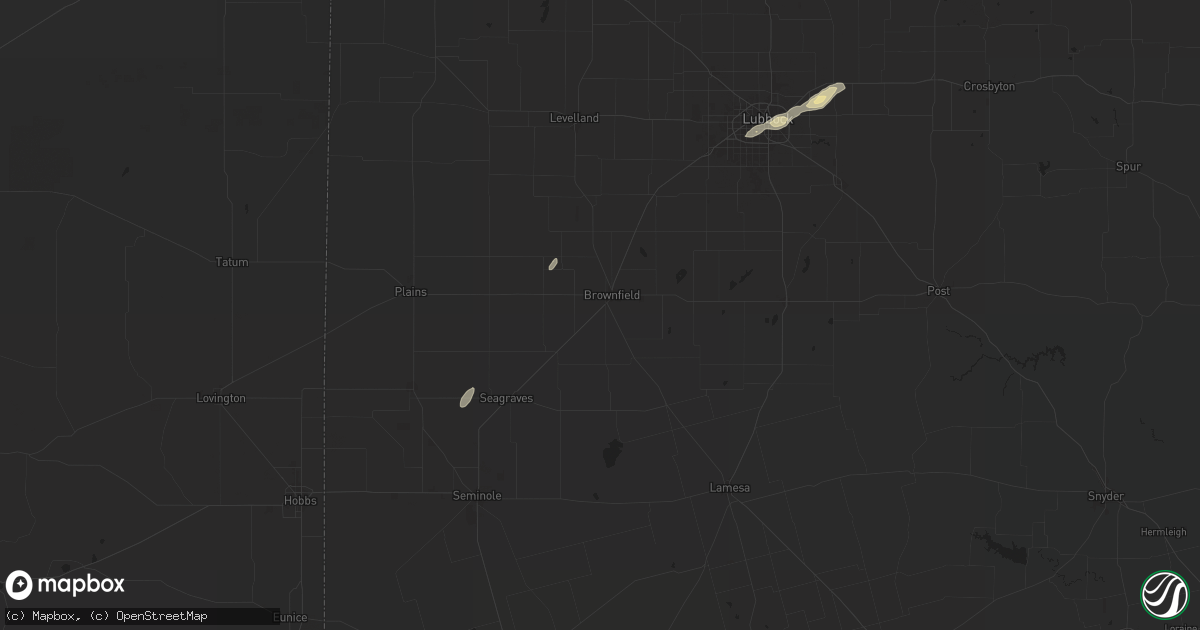 Hail map in Brownfield, TX on May 11, 2024