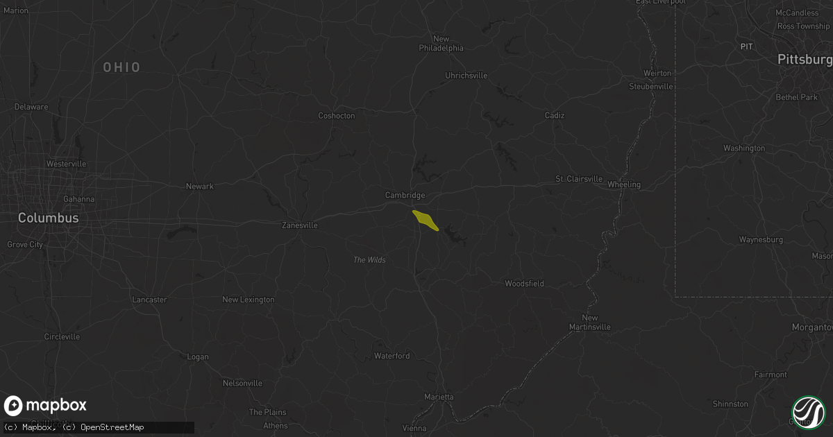 Hail map in Byesville, OH on May 11, 2024