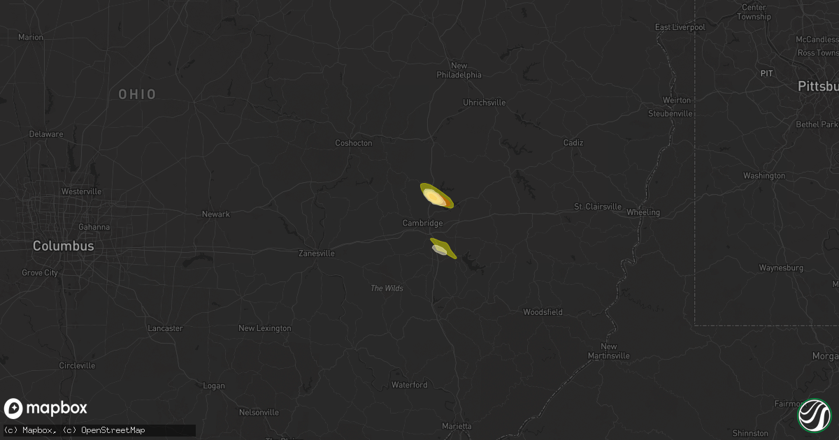 Hail map in Cambridge, OH on May 11, 2024