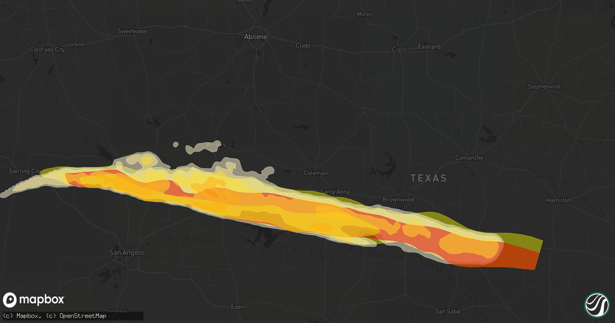 Hail map in Coleman, TX on May 11, 2024