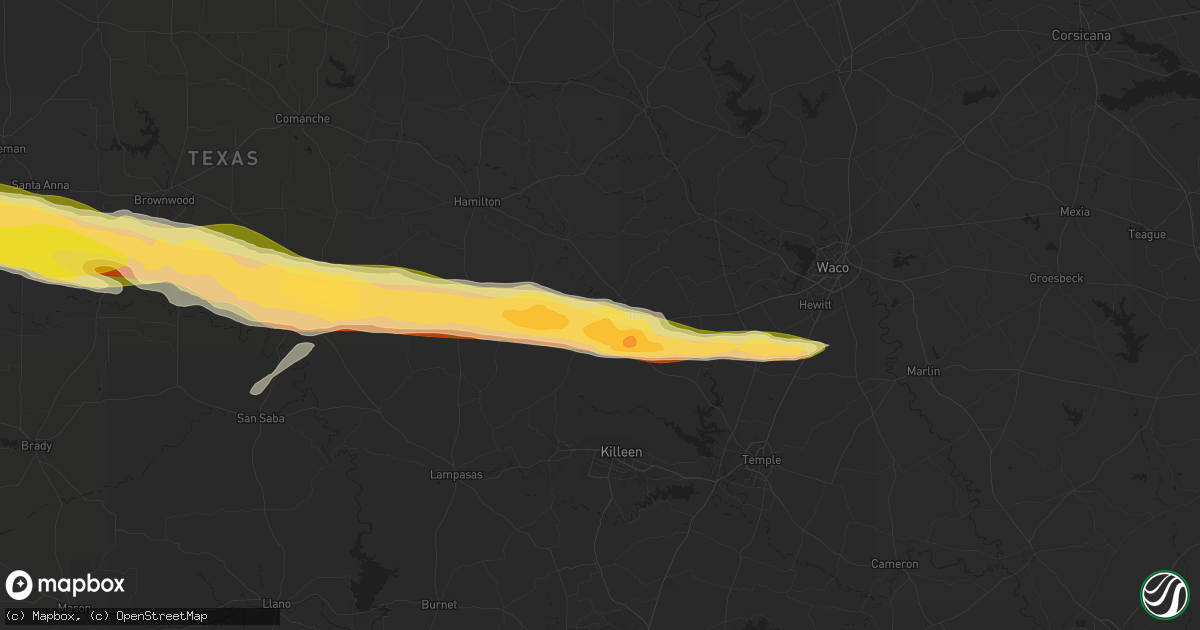 Hail map in Gatesville, TX on May 11, 2024
