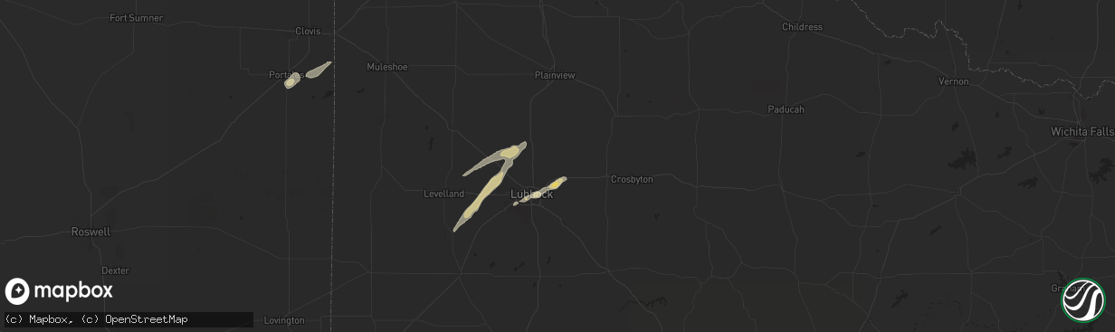 Hail map in Idalou, TX on May 11, 2024