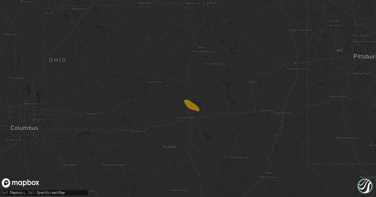 Hail map in Kimbolton, OH on May 11, 2024