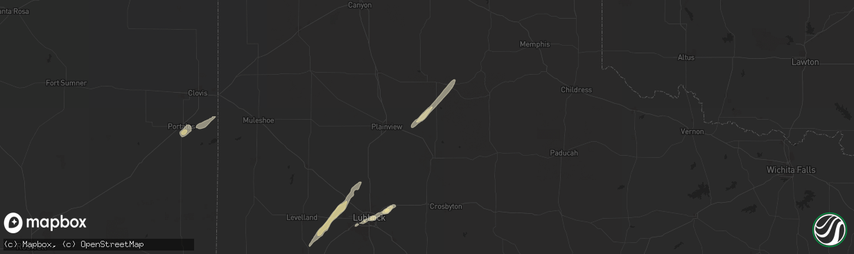 Hail map in Lockney, TX on May 11, 2024