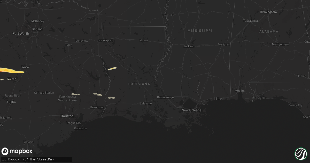 Hail map in Louisiana on May 11, 2024