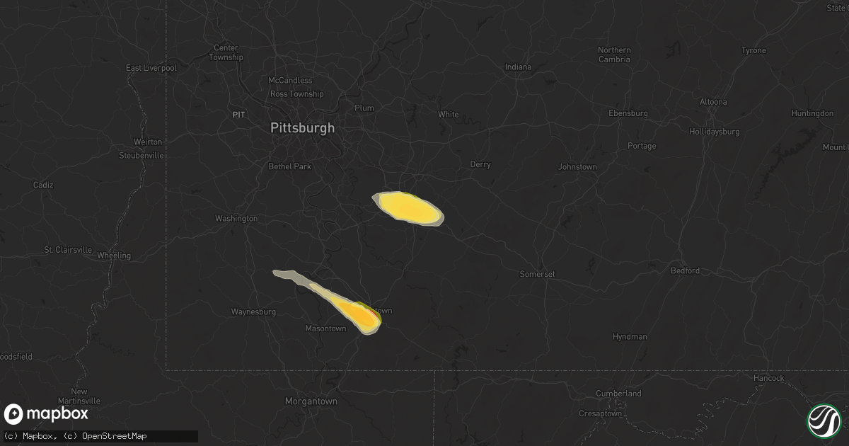 Hail map in Mount Pleasant, PA on May 11, 2024