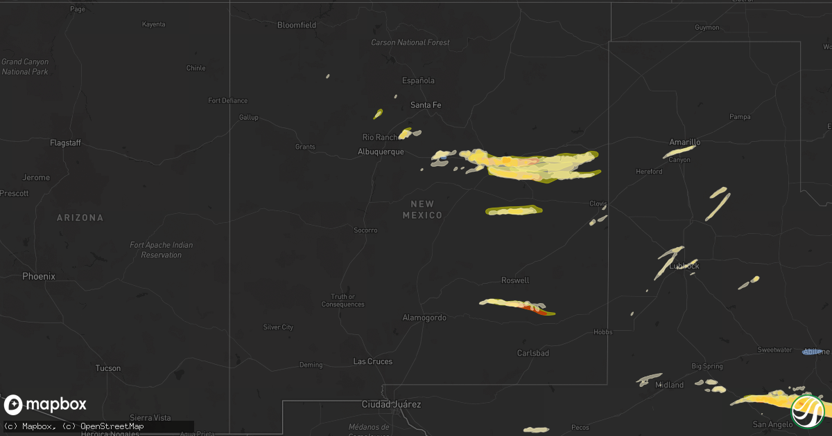 Hail map in New Mexico on May 11, 2024