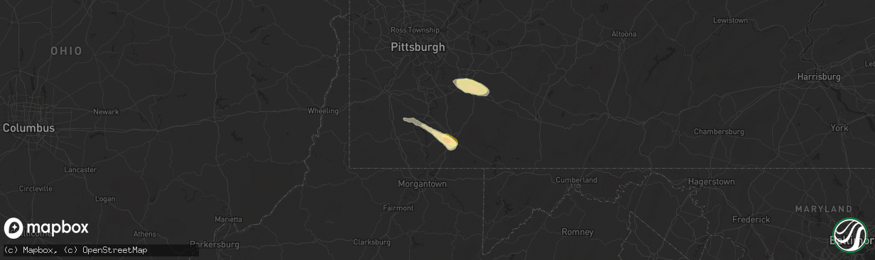 Hail map in New Salem, PA on May 11, 2024