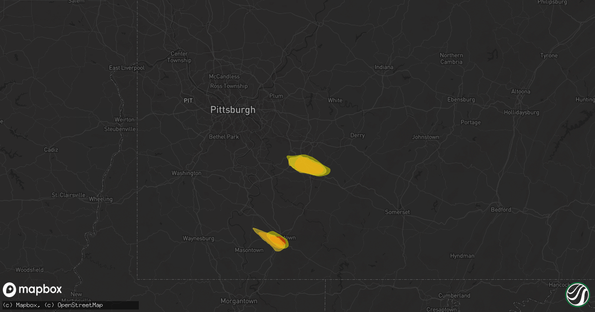 Hail map in New Stanton, PA on May 11, 2024