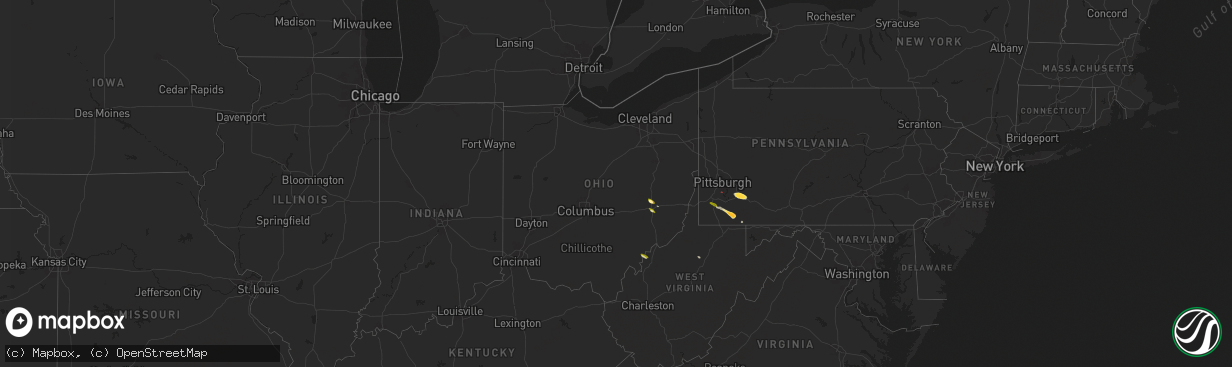 Hail map in Ohio on May 11, 2024