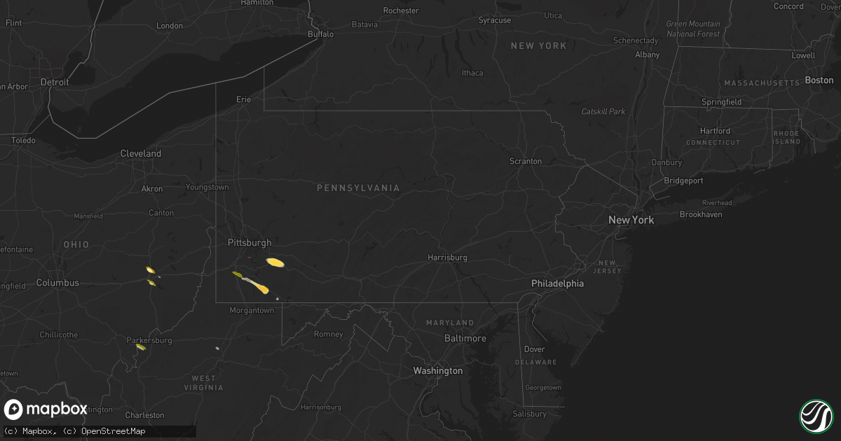 Hail map in Pennsylvania on May 11, 2024