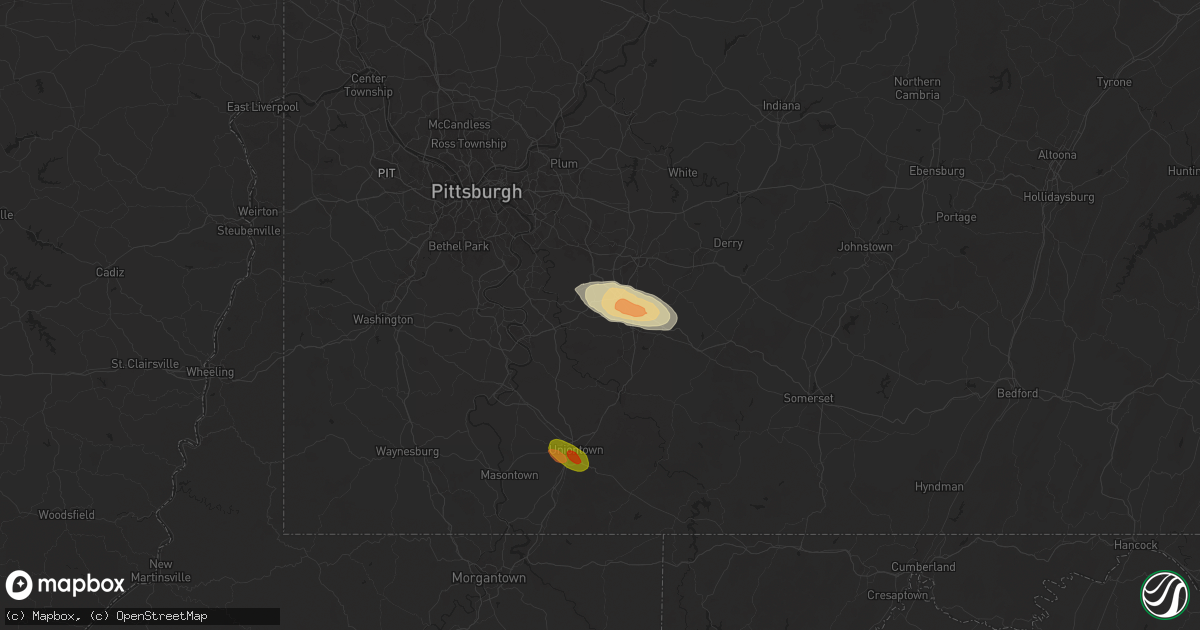 Hail map in Ruffs Dale, PA on May 11, 2024