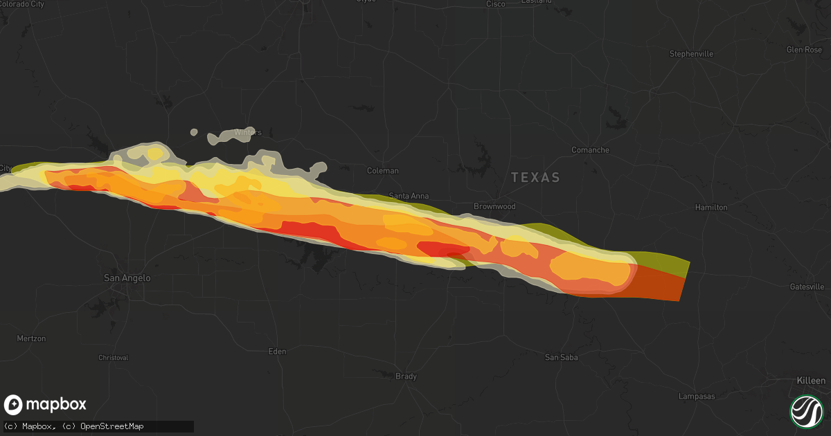 Hail map in Santa Anna, TX on May 11, 2024