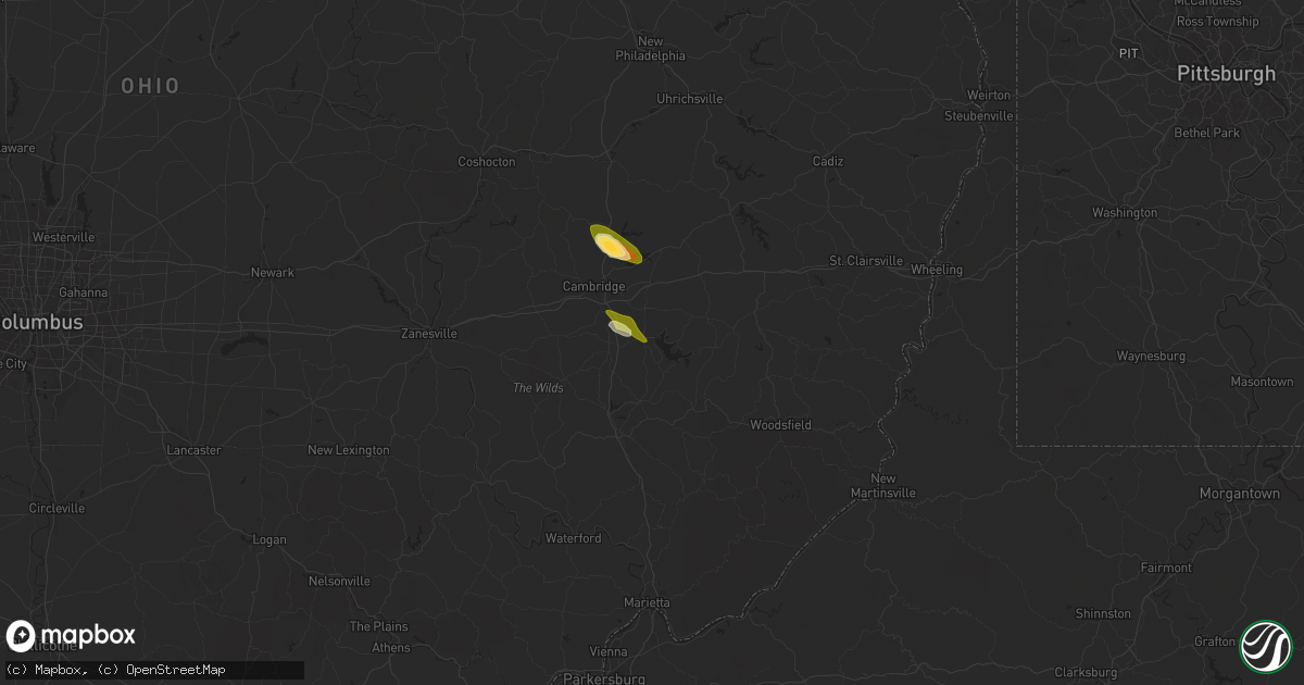 Hail map in Senecaville, OH on May 11, 2024