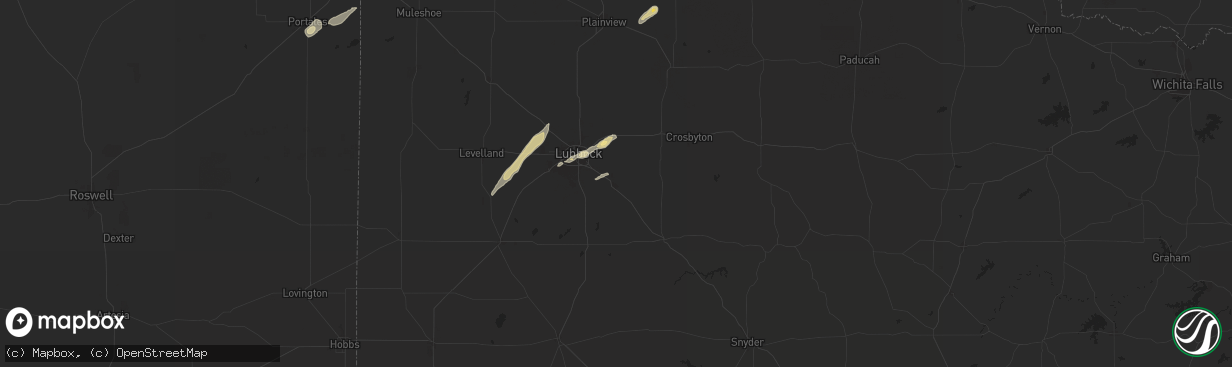 Hail map in Slaton, TX on May 11, 2024