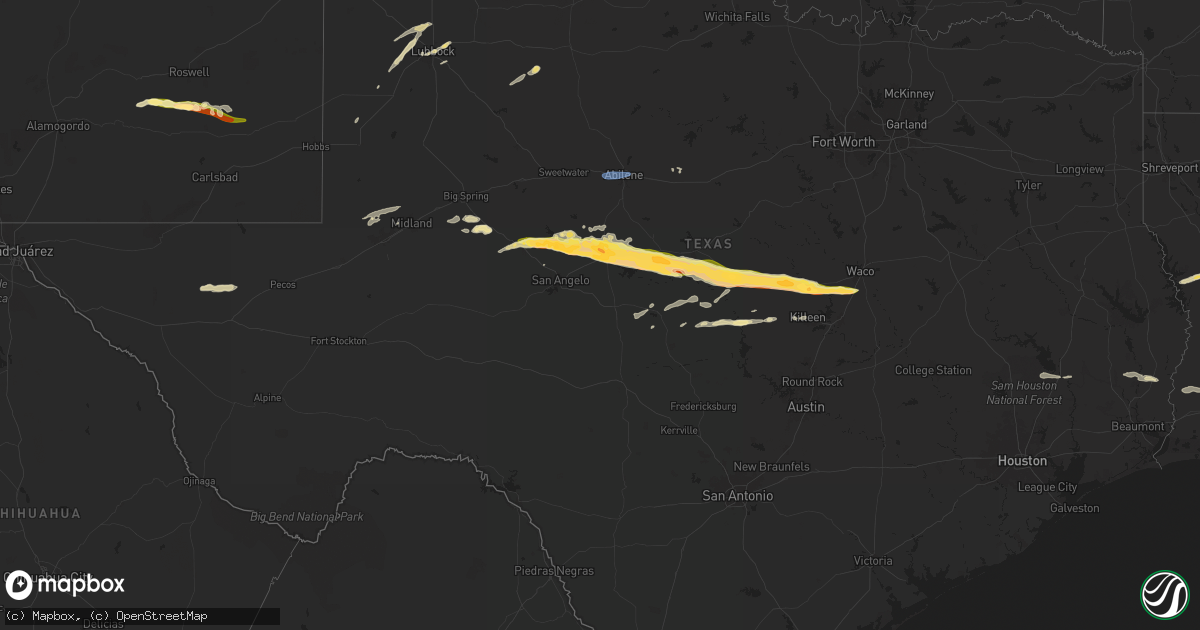Hail map in Texas on May 11, 2024