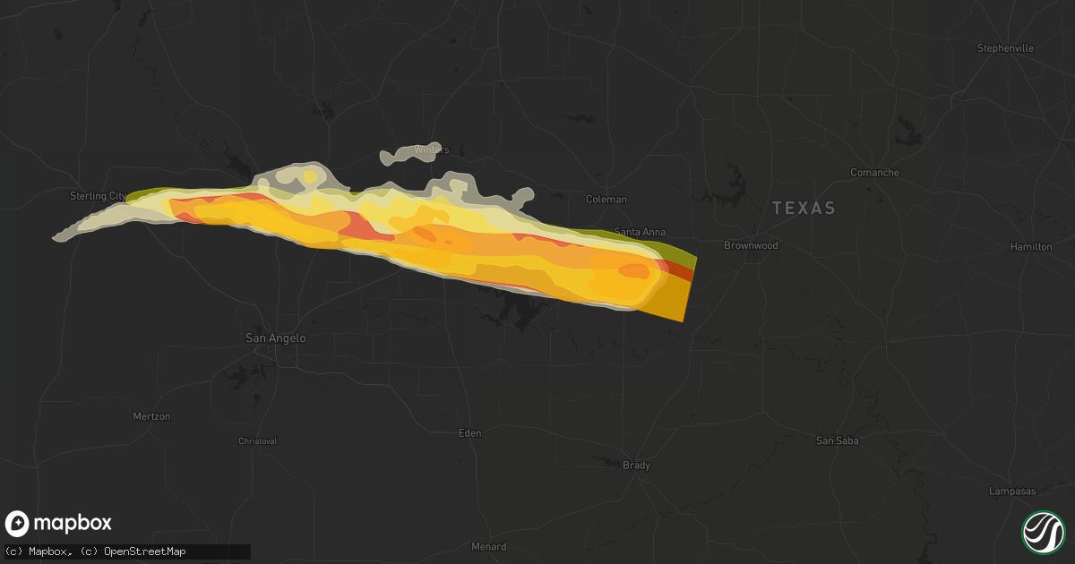 Hail map in Voss, TX on May 11, 2024