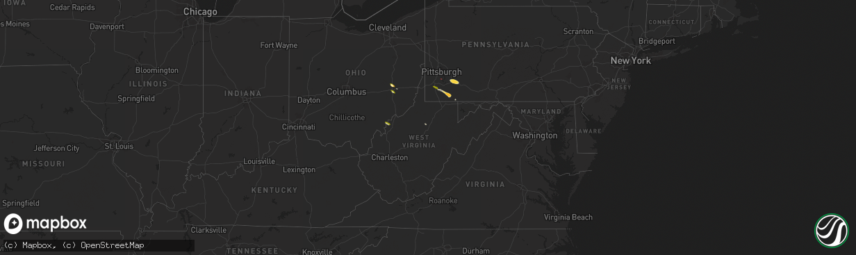 Hail map in West Virginia on May 11, 2024