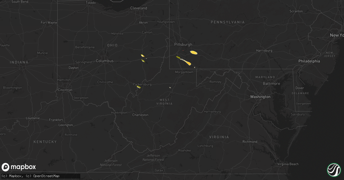 Hail map in West Virginia on May 11, 2024