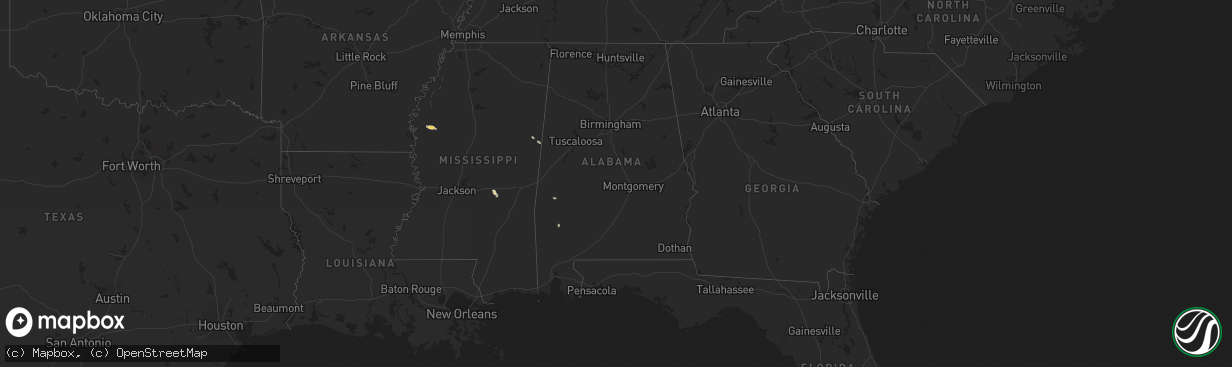 Hail map in Alabama on May 11, 2025