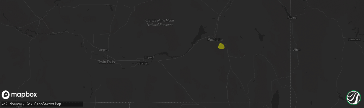Hail map in American Falls, ID on May 11, 2025