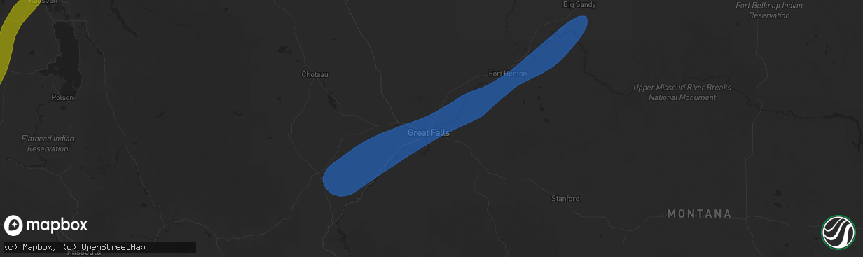 Hail map in Black Eagle, MT on May 11, 2025