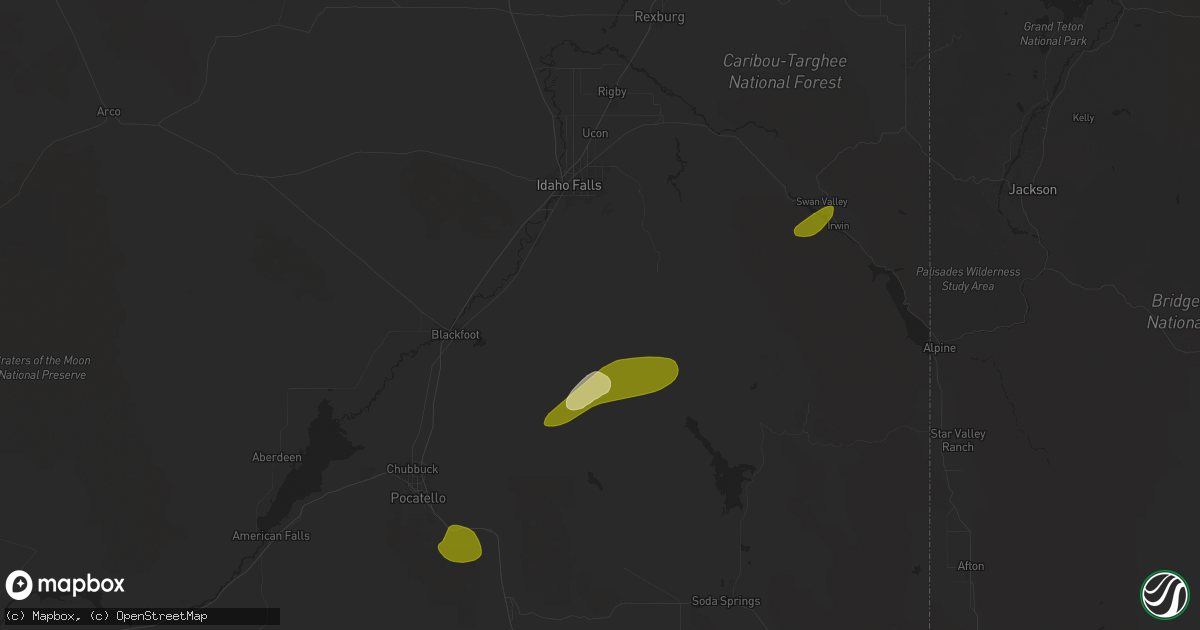Hail map in Firth, ID on May 11, 2025