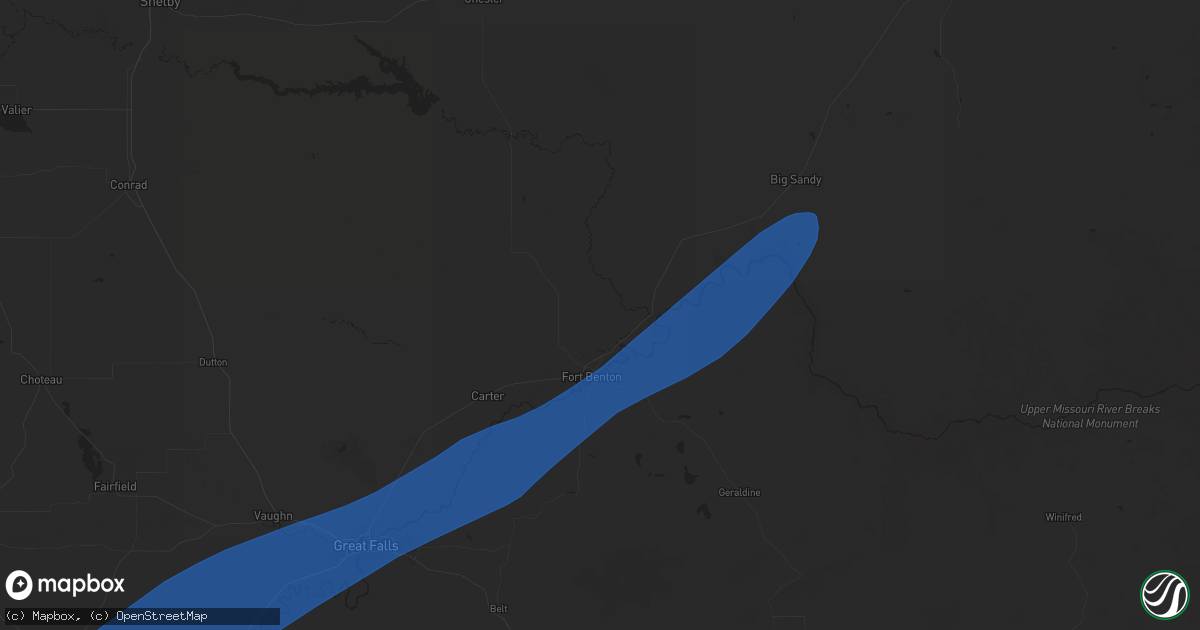 Hail map in Fort Benton, MT on May 11, 2025