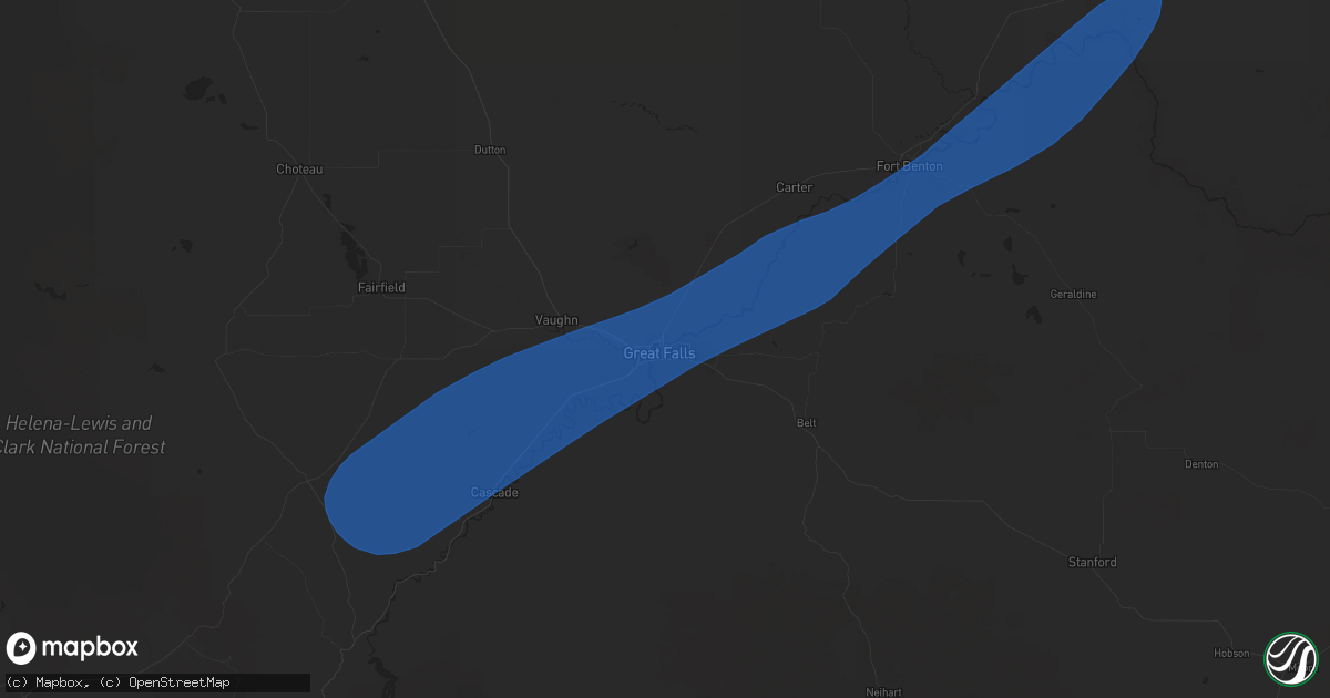 Hail map in Great Falls, MT on May 11, 2025