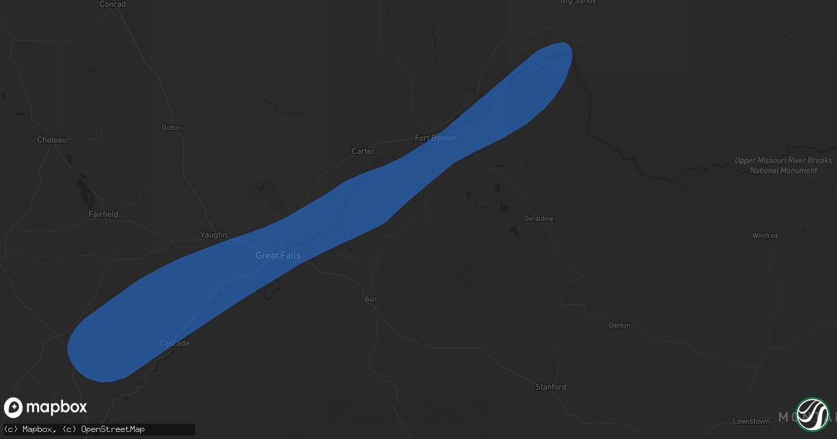 Hail map in Highwood, MT on May 11, 2025