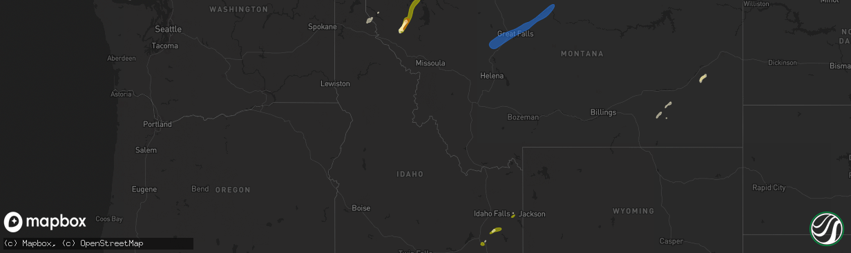 Hail map in Idaho on May 11, 2025