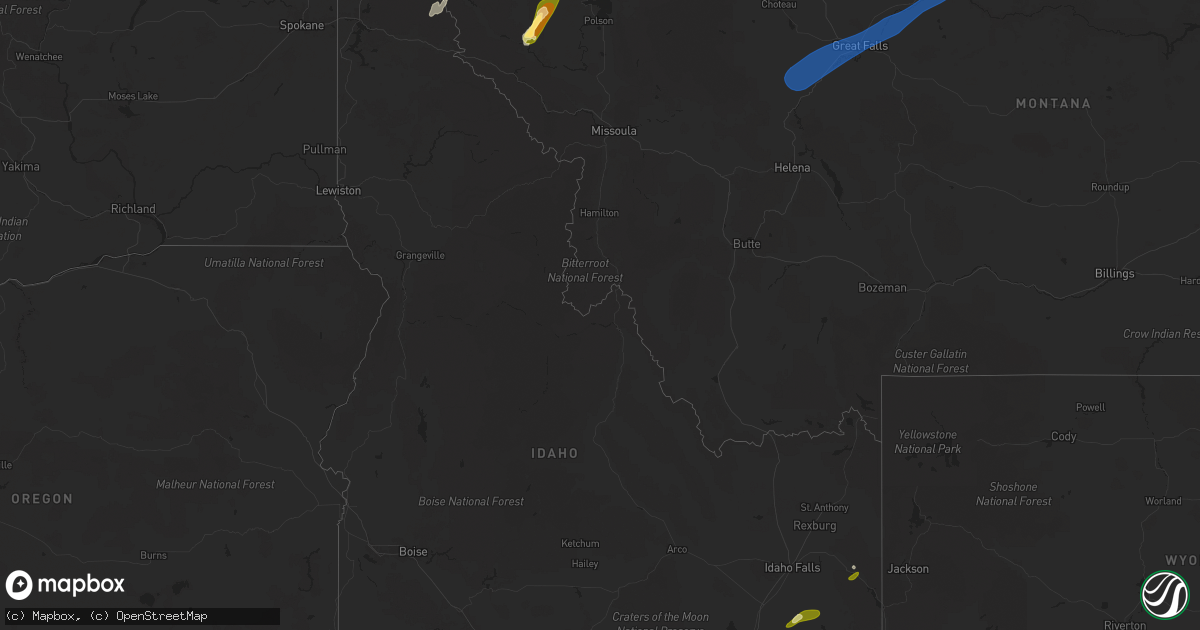 Hail map in Idaho on May 11, 2025