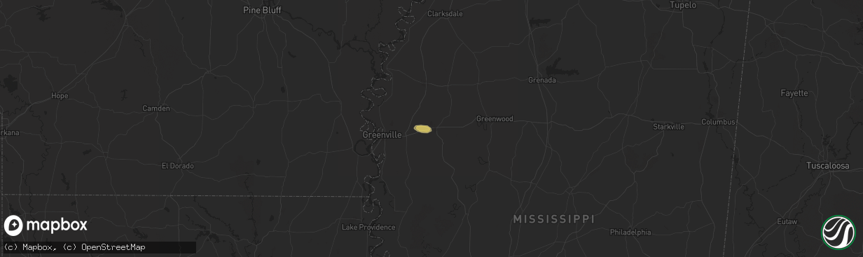 Hail map in Indianola, MS on May 11, 2025
