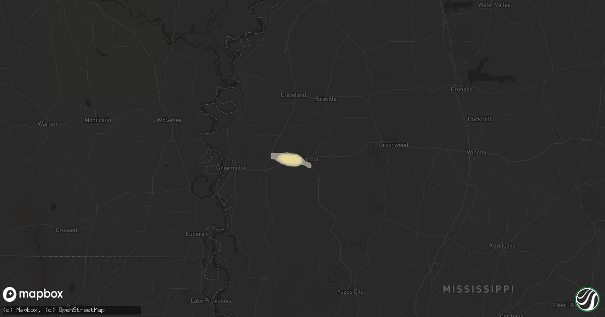 Hail map in Indianola, MS on May 11, 2025