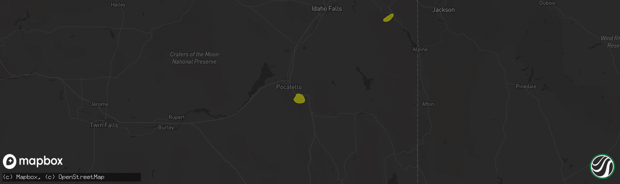 Hail map in Inkom, ID on May 11, 2025