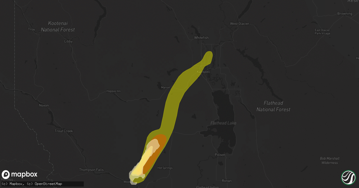 Hail map in Kila, MT on May 11, 2025