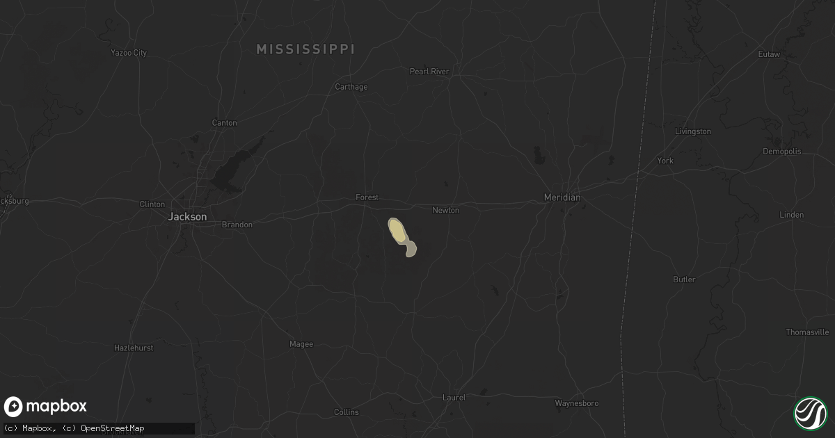 Hail map in Lawrence, MS on May 11, 2025